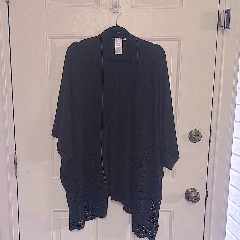 Chico's Black Open-Front Cardigan
